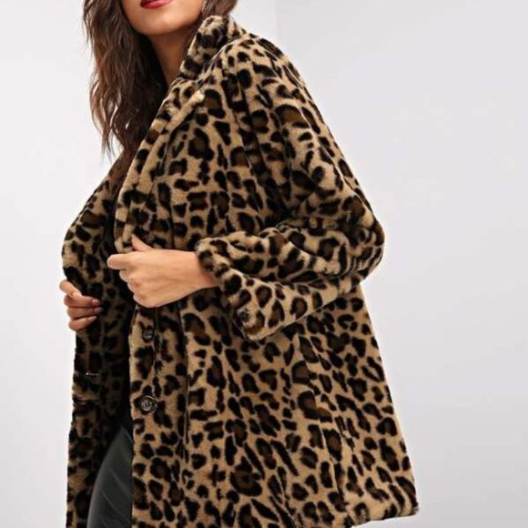 Glamour Girl Leopard Print Faux Fur Teddy Coat - Picture 9 of 14